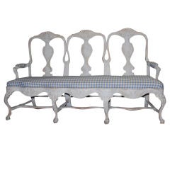 Swedish Rococo Beechwood Settee