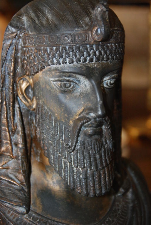 Patinated Egyptian Revival Bust For Sale