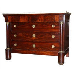 Empire Style Gilt-Metal and Mahogany Commode