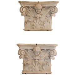 Antique Pair of Plaster Capitals
