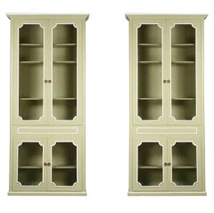 Pair of French Style Paint Decorated Cabinets