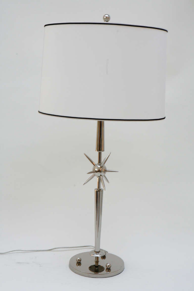Pair of Nickel Plated Sputnik Table Lamps
