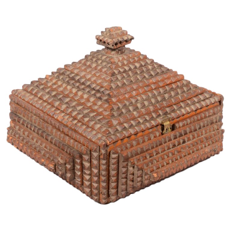 Tramp Art Pyramid Box