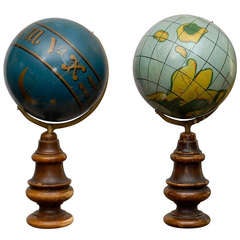 Pair of American Small Size Decorative Globes