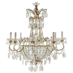 Italian Vintage Eight-Light Crystal Empire Style Chandelier Italian Vintage Eight-Light Crystal Empire Style Chandelier