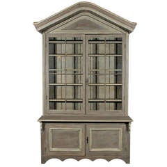 Early 19th Century American Shop Cabinet with Glass Doors and Bonnet Top 10