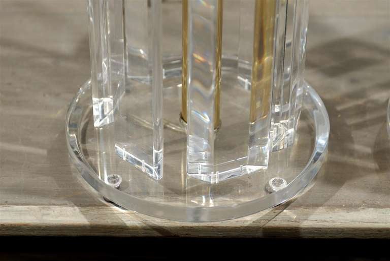 American Pair of Lucite Lamps