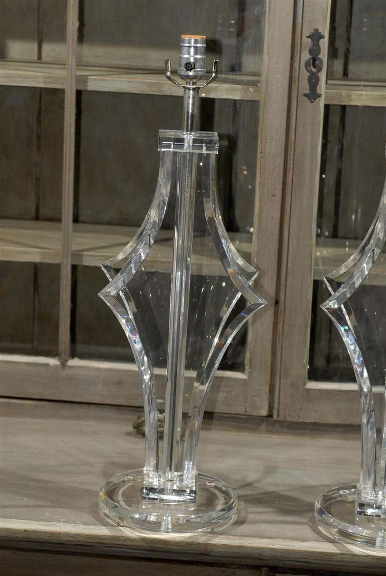 Pair of Lucite Table Lamps 2