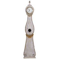 19th Century Swedish Grandfather Clock of Grey Color