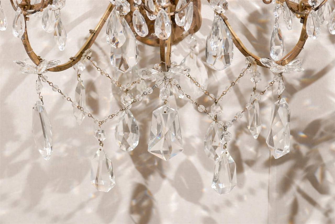 A Pair of Italian Crystal Six-Light Sconces with Beautiful Draping Ornamentation 4
