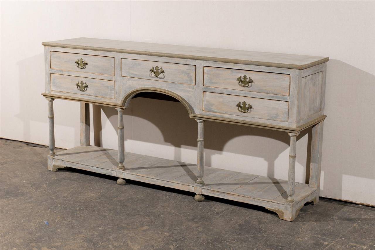 English Early 20th Century Two-Tiered Painted Pine Sideboard 2