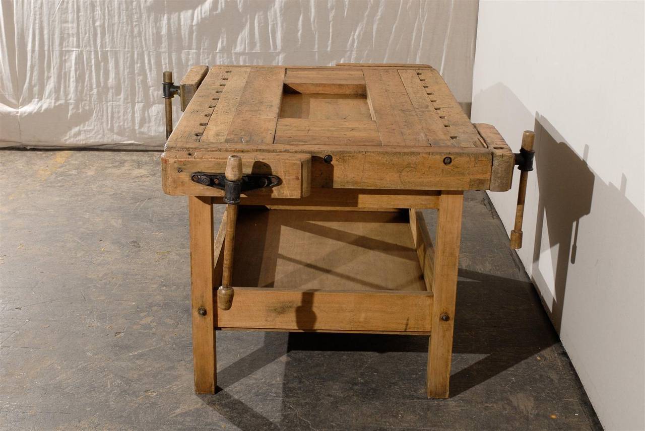 Very Unusual European Wooden Workbench from the 19th Century 3