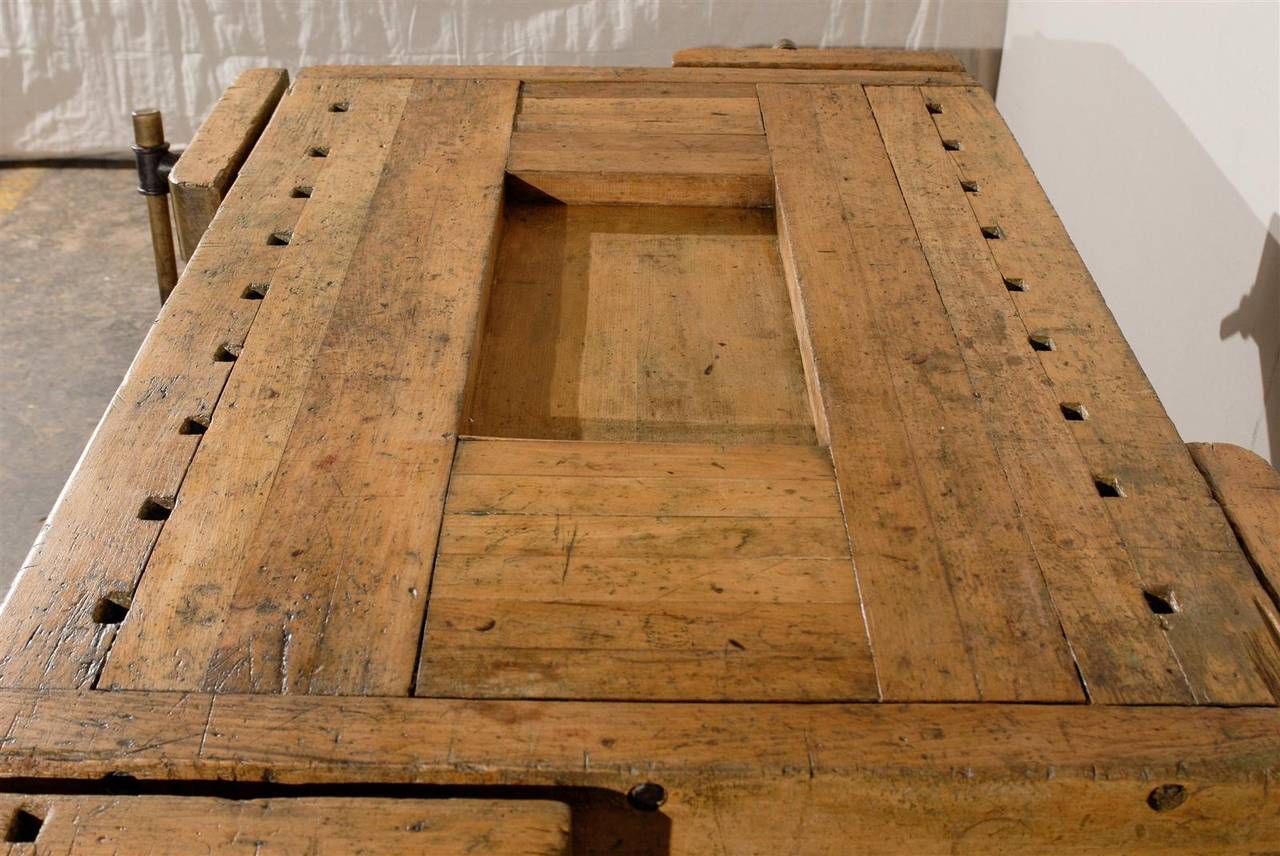 Very Unusual European Wooden Workbench from the 19th Century 4