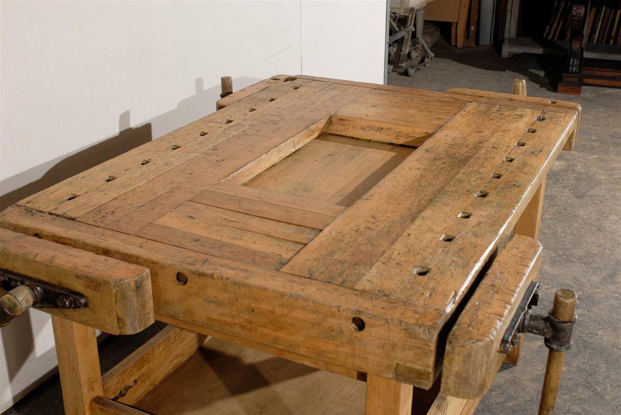 Very Unusual European Wooden Workbench from the 19th Century 5