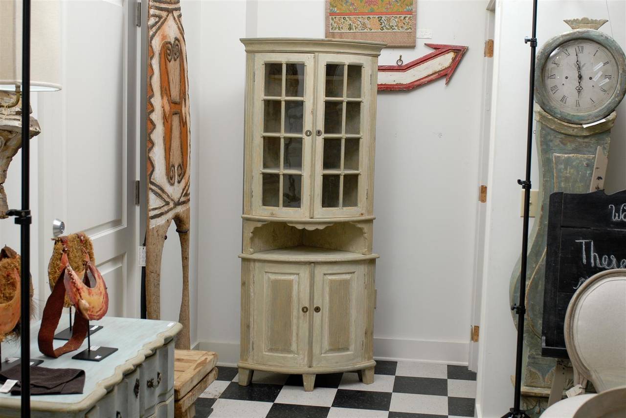 Swedish Period Gustavian Rounded Corner Cabinet, Late 18th-Early 19th ...