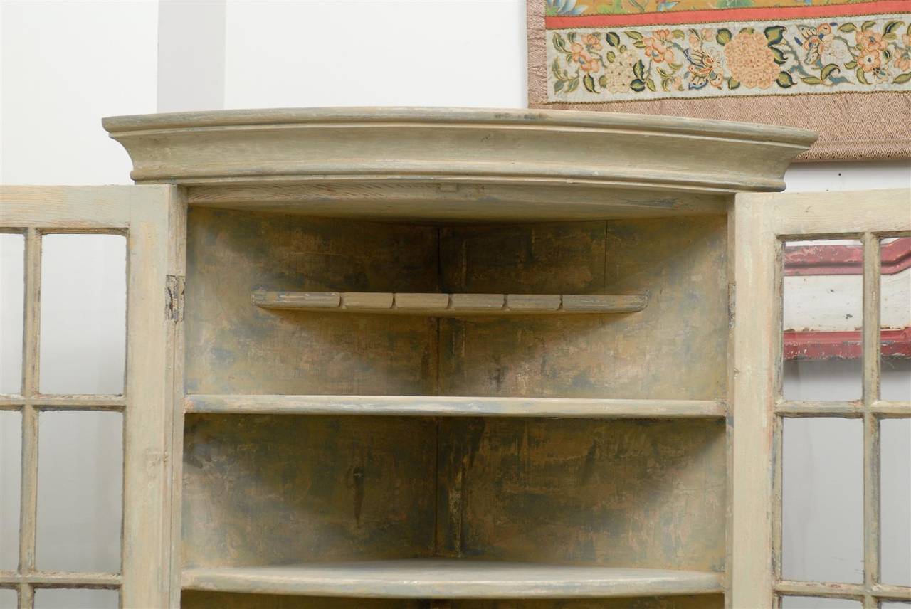 18th Century Swedish Period Gustavian Rounded Corner Cabinet, Late 18th-Early 19th Century