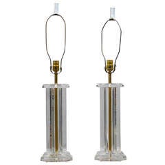 Pair of Lucite Table Lamps