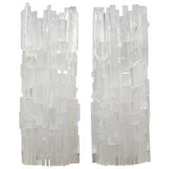 Pair of Lucite Column Lamps