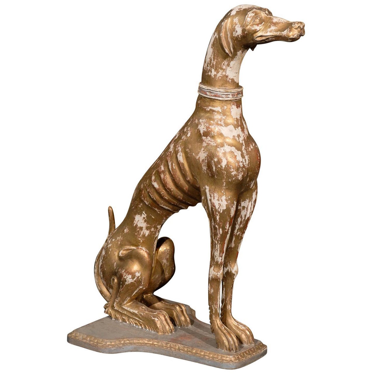 Gilded Wood Italian Greyhound Dog