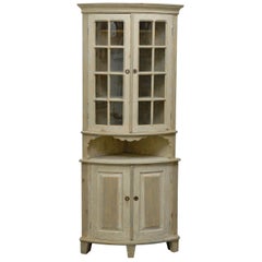 Swedish Period Gustavian Rounded Corner Cabinet, Late 18th-Early 19th Century