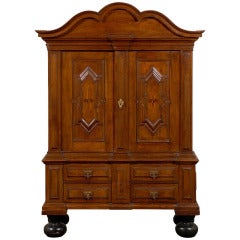 A Late 18th Century Swedish Period Cabinet with Star Inlay 1