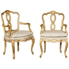 Exquisite Pair of Italian Venetian Style Chairs