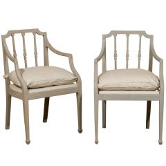 A Pair of Painted Wood Chairs from the Waldorf Astoria Hotel