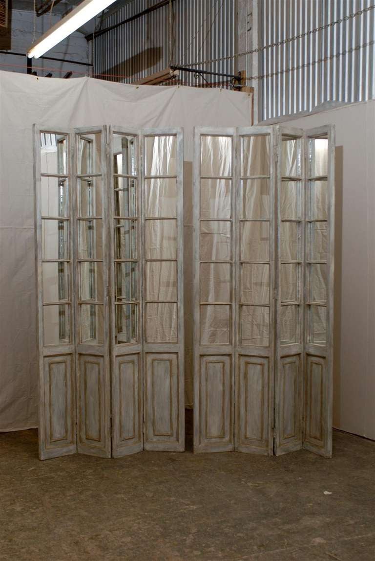 Pair of Wood Panels and Mirror Dividers with Custom Paint