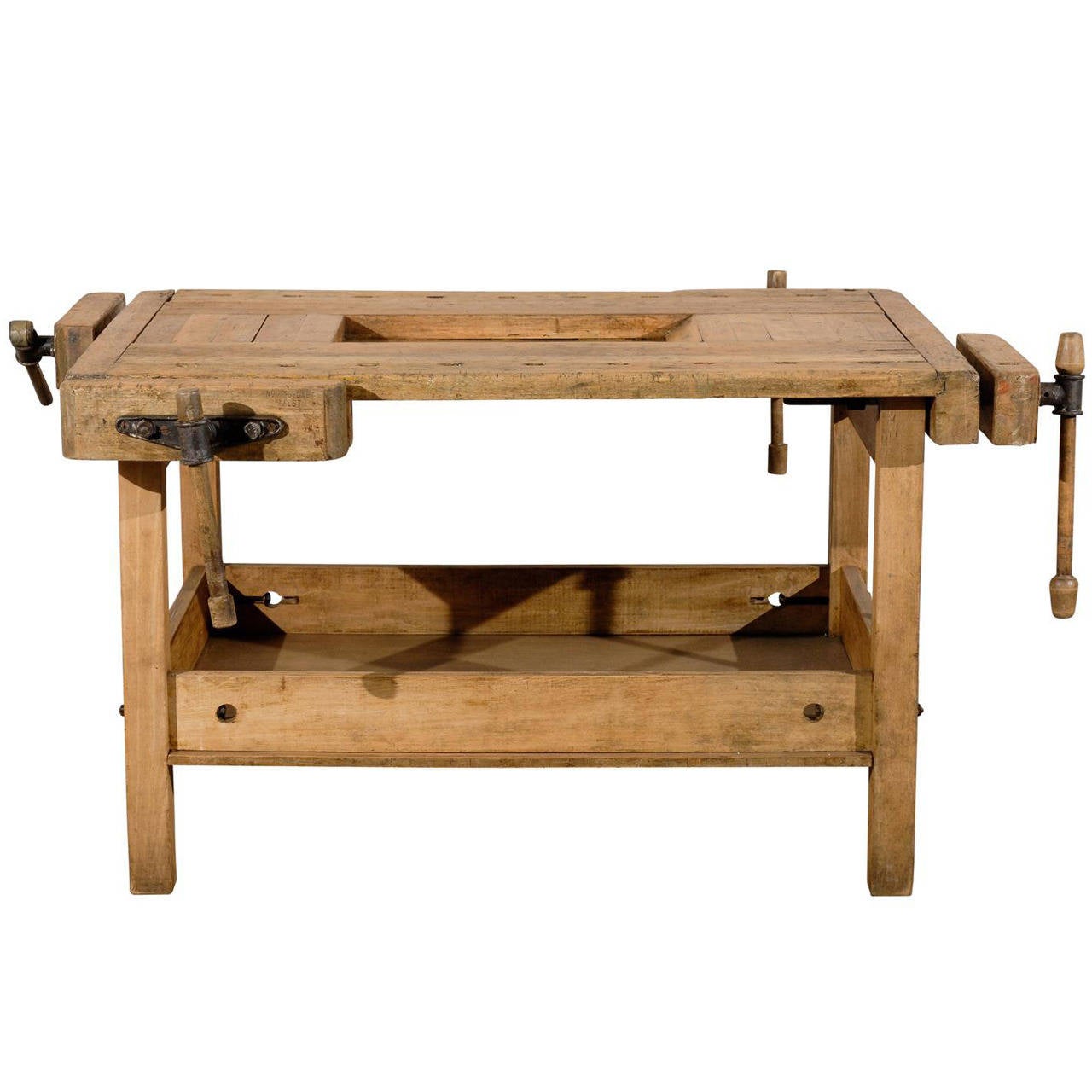 Very Unusual European Wooden Workbench from the 19th 