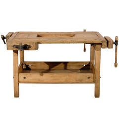 Antique Very Unusual European Wooden Workbench from the 19th Century