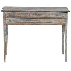 Swedish Early 19th Century Period Gustavian Painted Wood Two-Drawer Side Table