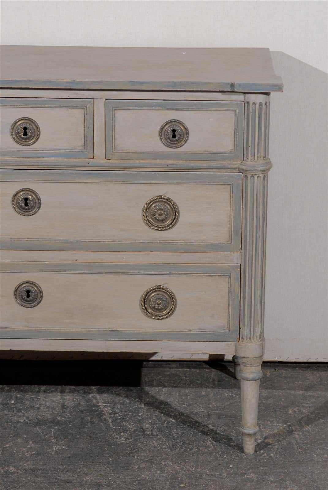 19th Century French Five-Drawer Painted Wood Chest 1