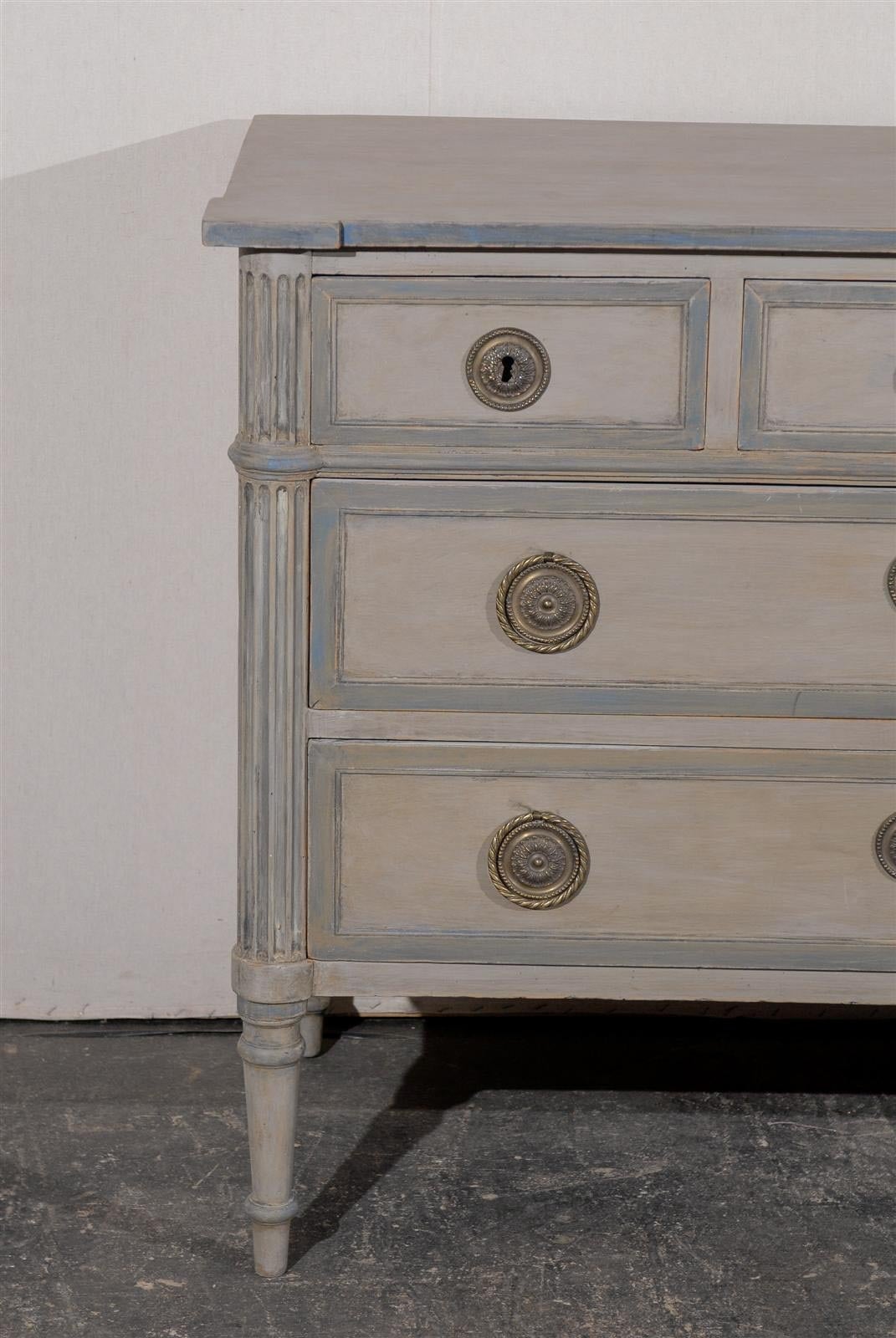 19th Century French Five-Drawer Painted Wood Chest 2