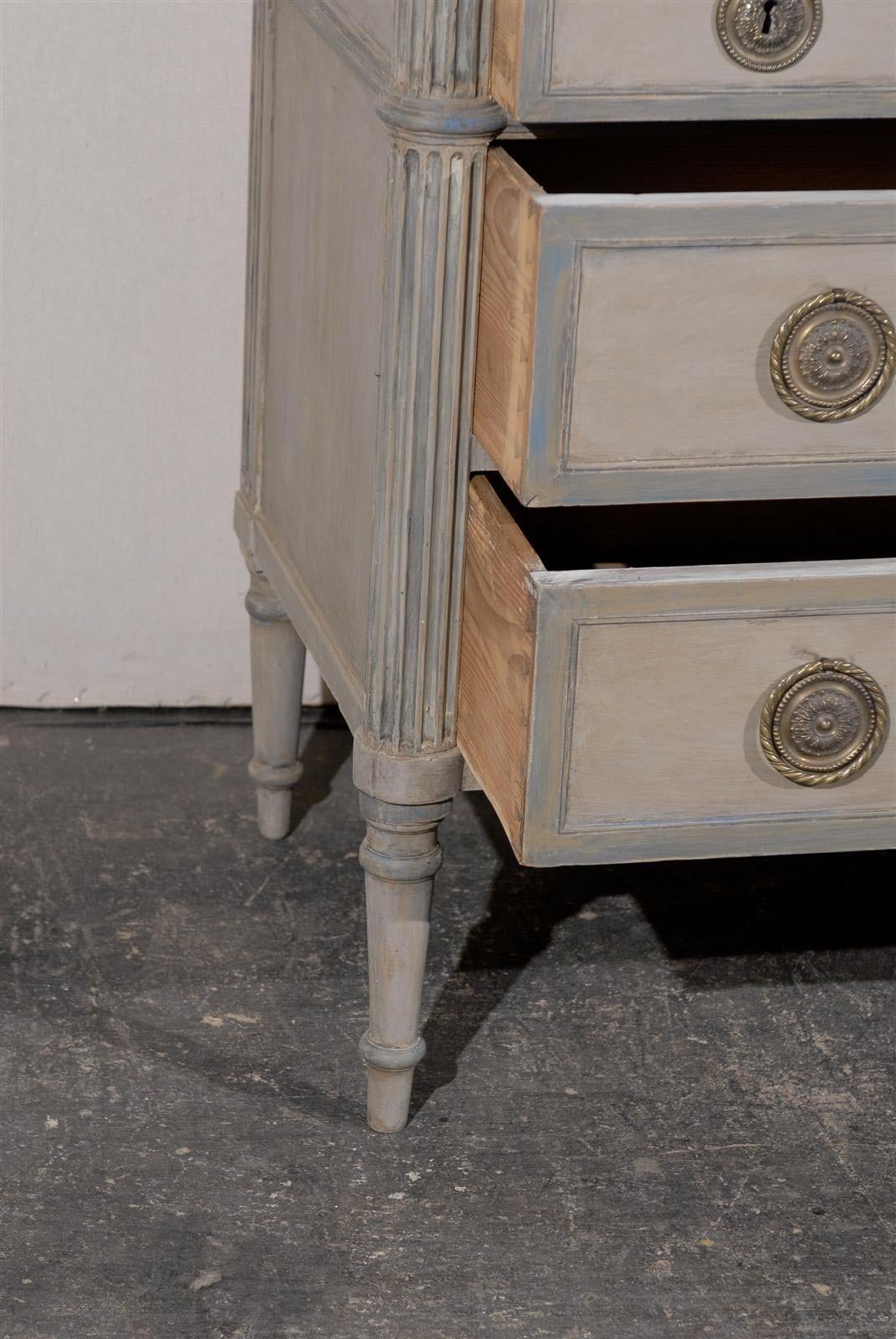 19th Century French Five-Drawer Painted Wood Chest 6