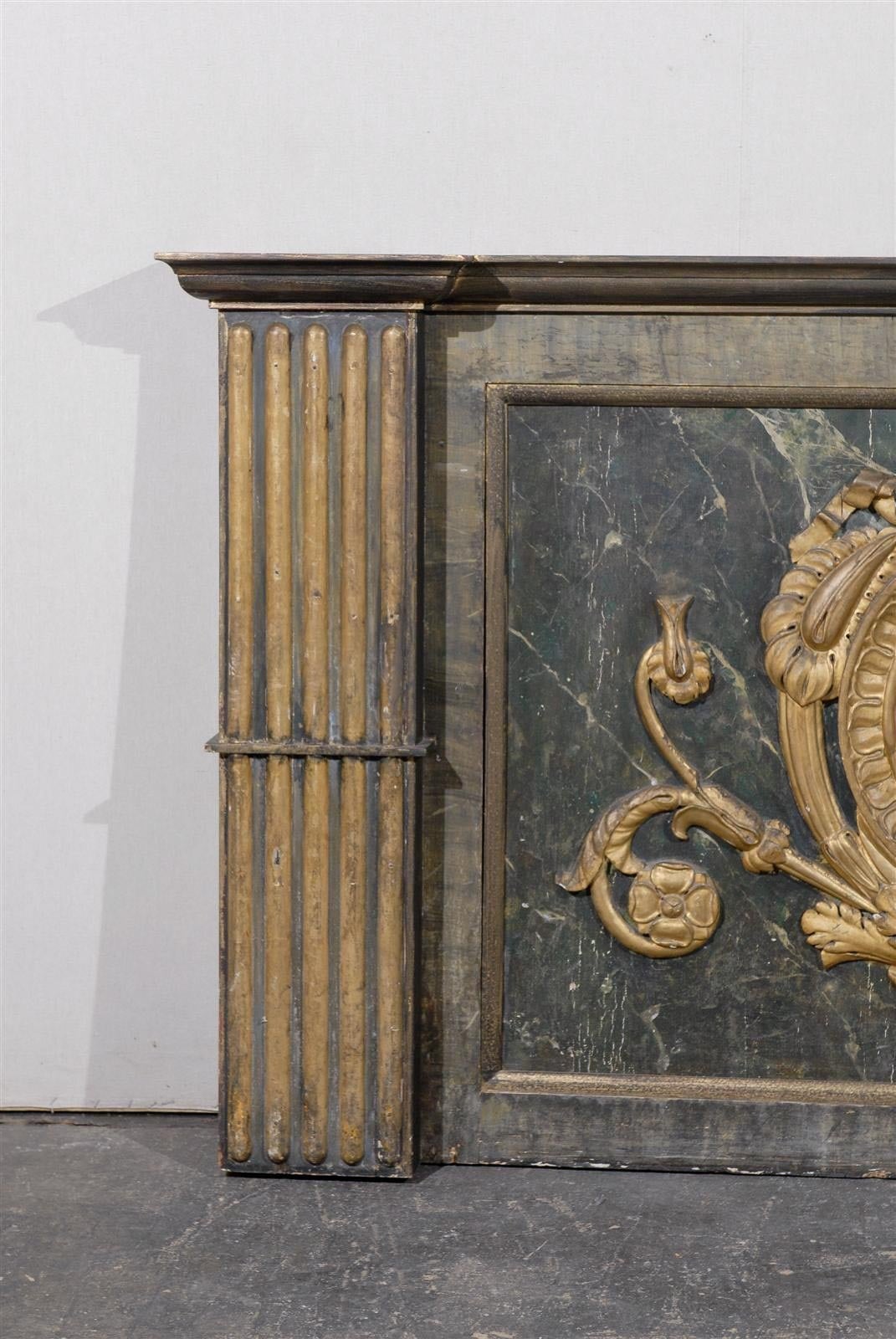Gilt Early 19th Century Italian Panel with Flat Side Pilasters