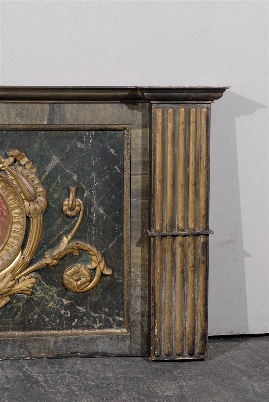 Early 19th Century Italian Panel with Flat Side Pilasters In Good Condition In Atlanta, GA