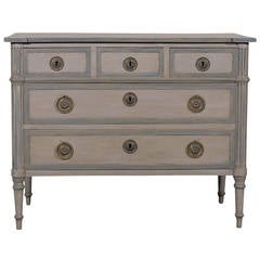 19th Century French Five-Drawer Painted Wood Chest