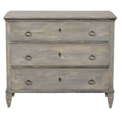 Swedish Early 19th Century Gustavian Style Painted Wood Three-Drawer Chest
