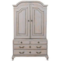 Late 18th Century Swedish Period Rococo Painted Wood Cabinet 10