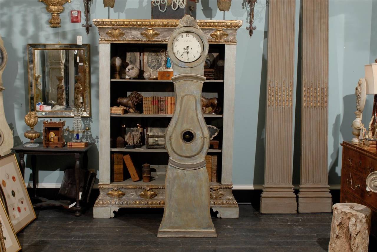 19th Century Swedish Mora Clock with Carved Crown