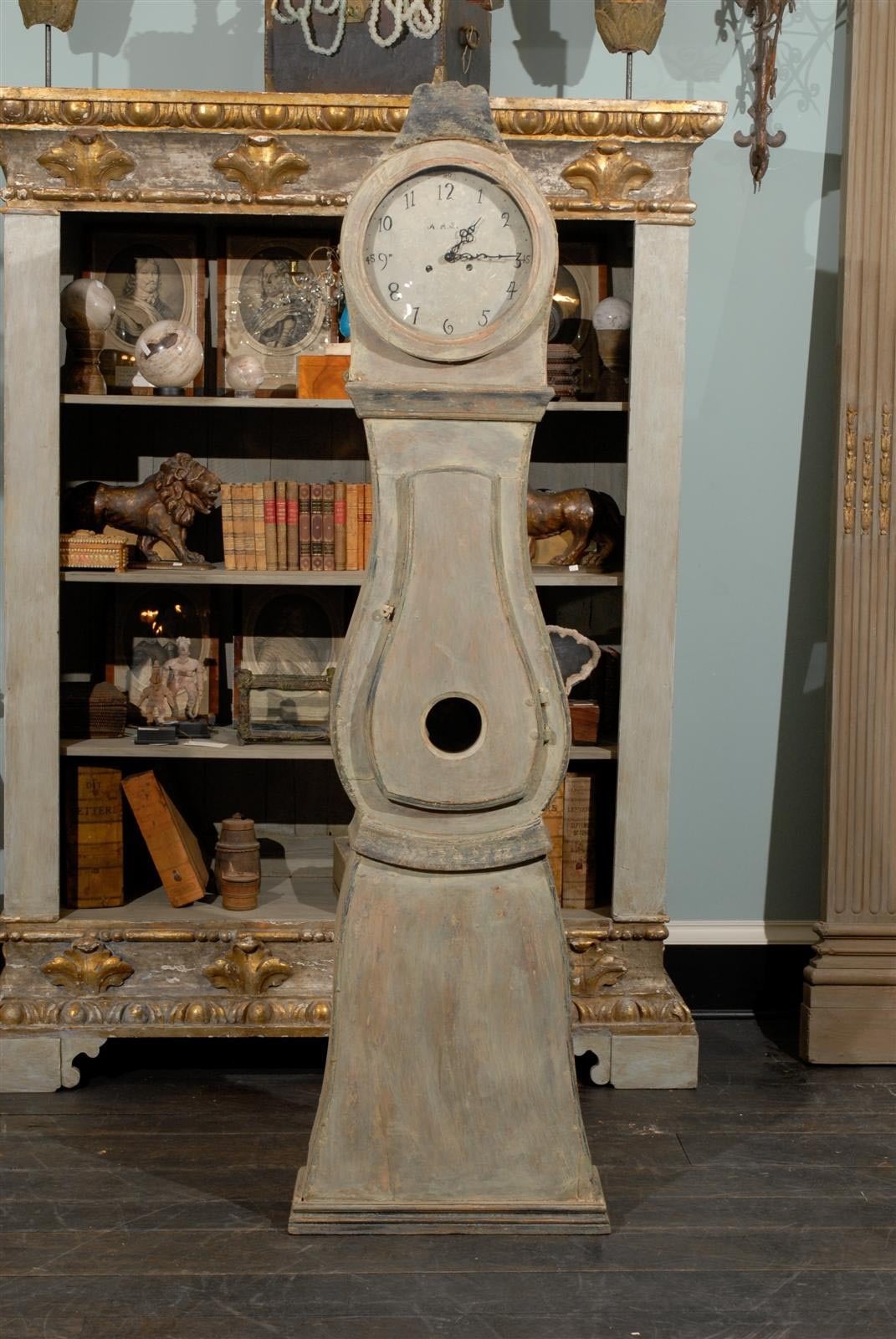 Painted A 19th Century Swedish Clock, commonly known as a Mora Clock