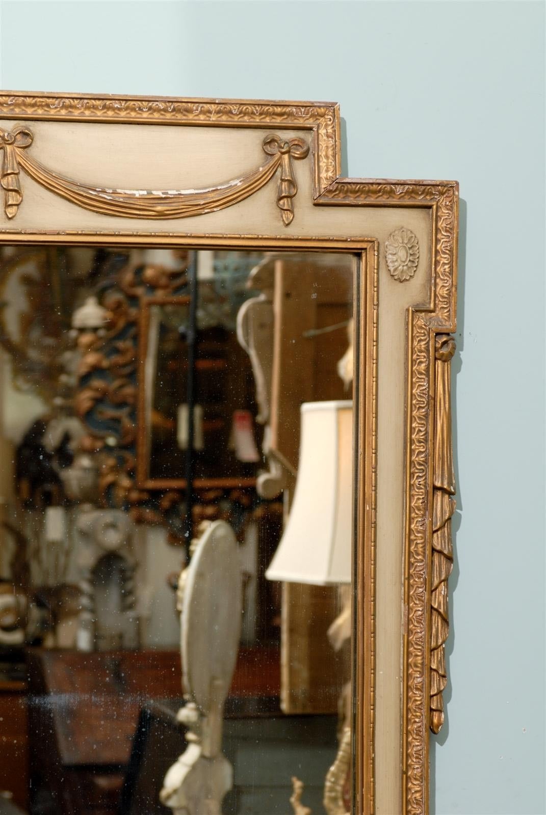 Pair of Painted and Gilded Swedish Mirrors from the Early 20th Century 2