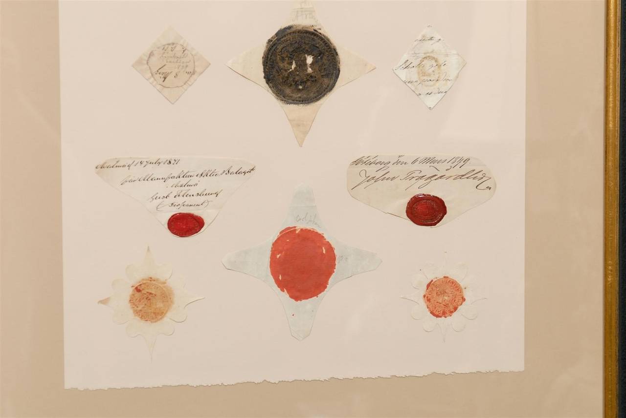 Original Assortment of 19th Century Swedish Framed Seals 3