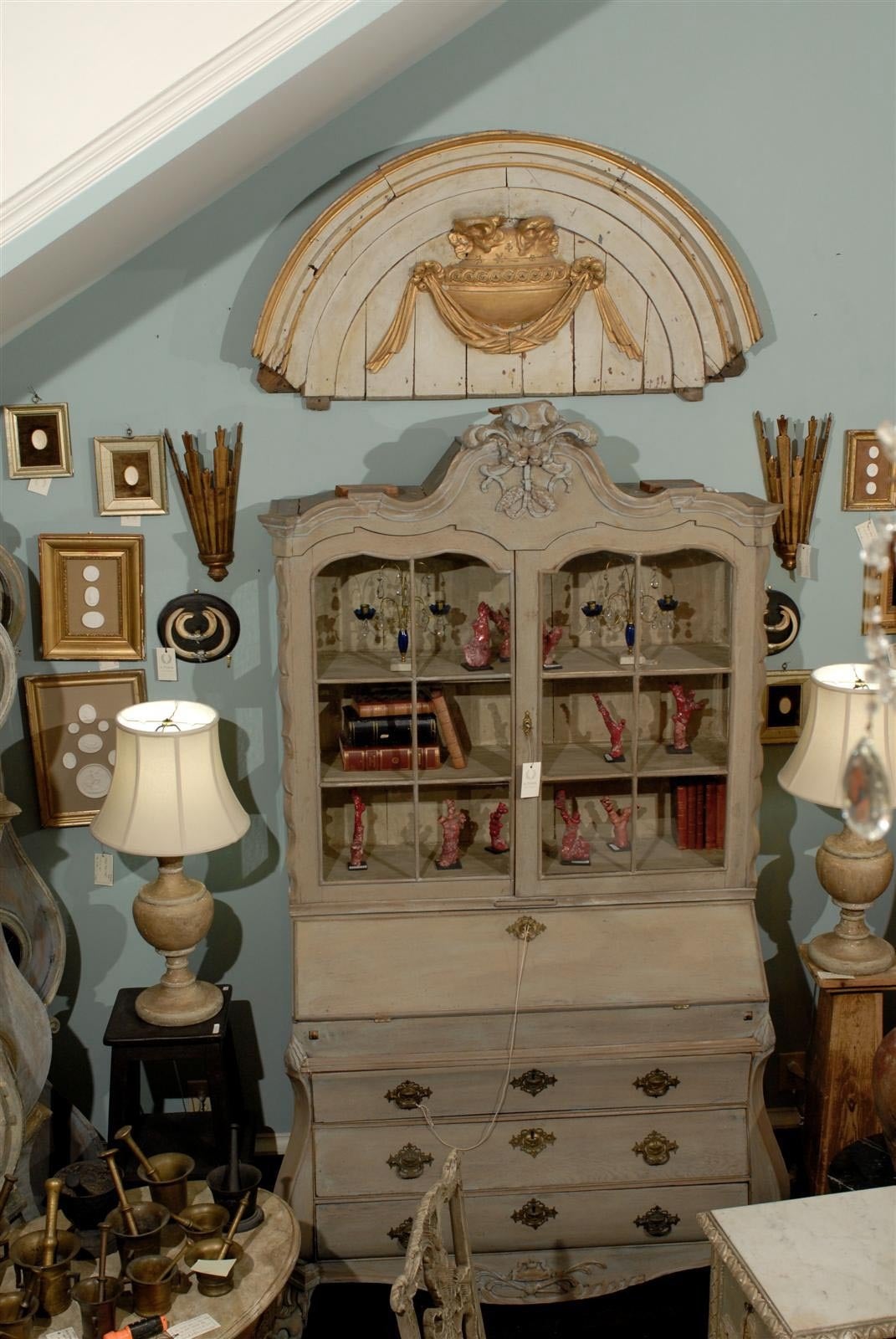 19th Century Italian Painted and Gilded Wall Fragment