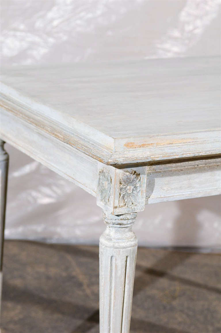 Swedish Gustavian Style Painted Wood Sofa Table 1
