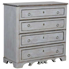 19th Century Swedish Karl Johan Four-Drawer Painted Wood Chest 3