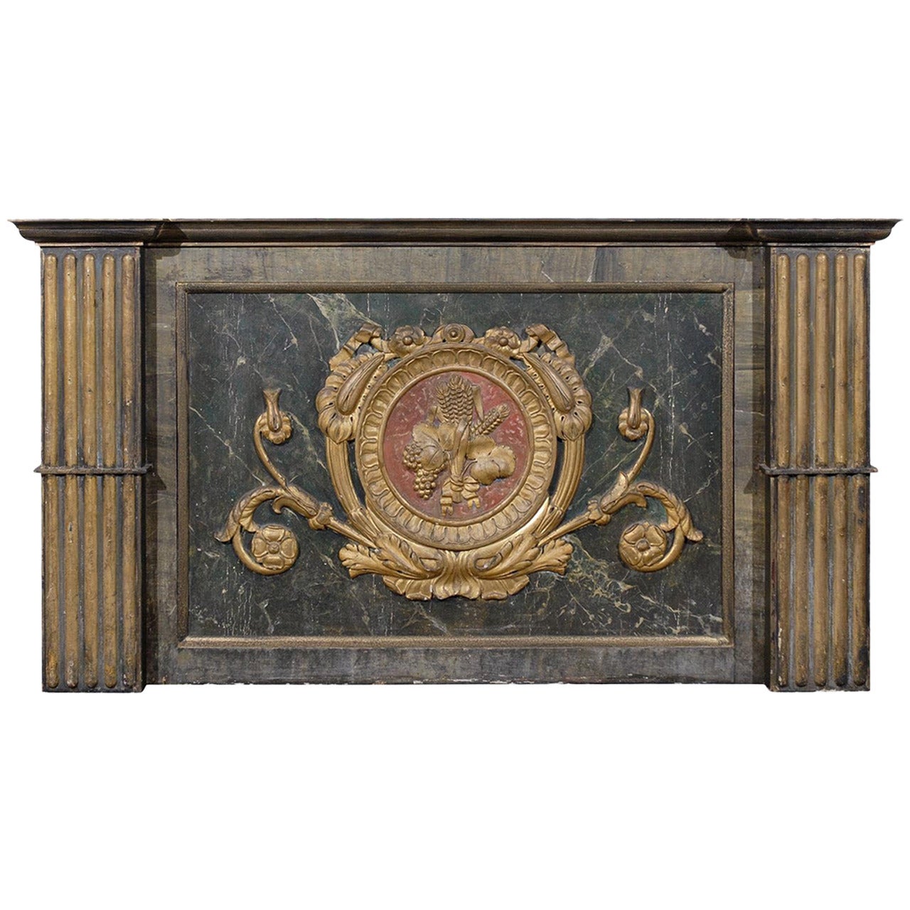 Early 19th Century Italian Panel with Flat Side Pilasters