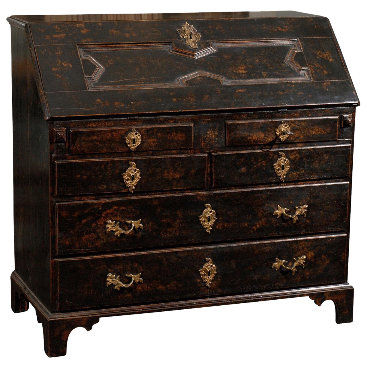 Swedish Period Baroque Slant-Front Desk from the Early 18th Century