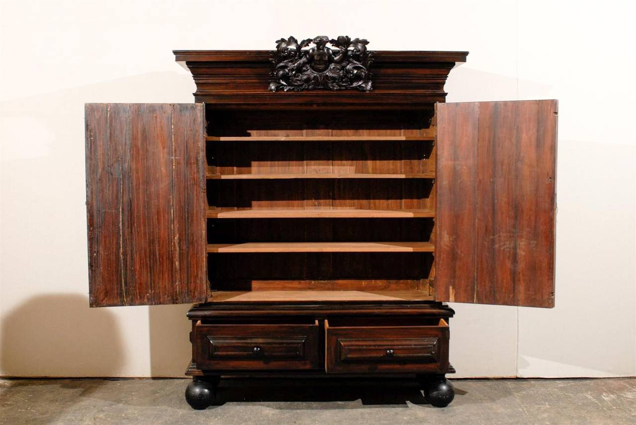 Swedish Late 17th Century Period Baroque Cabinet of Ebonized Rosewood For Sale 2