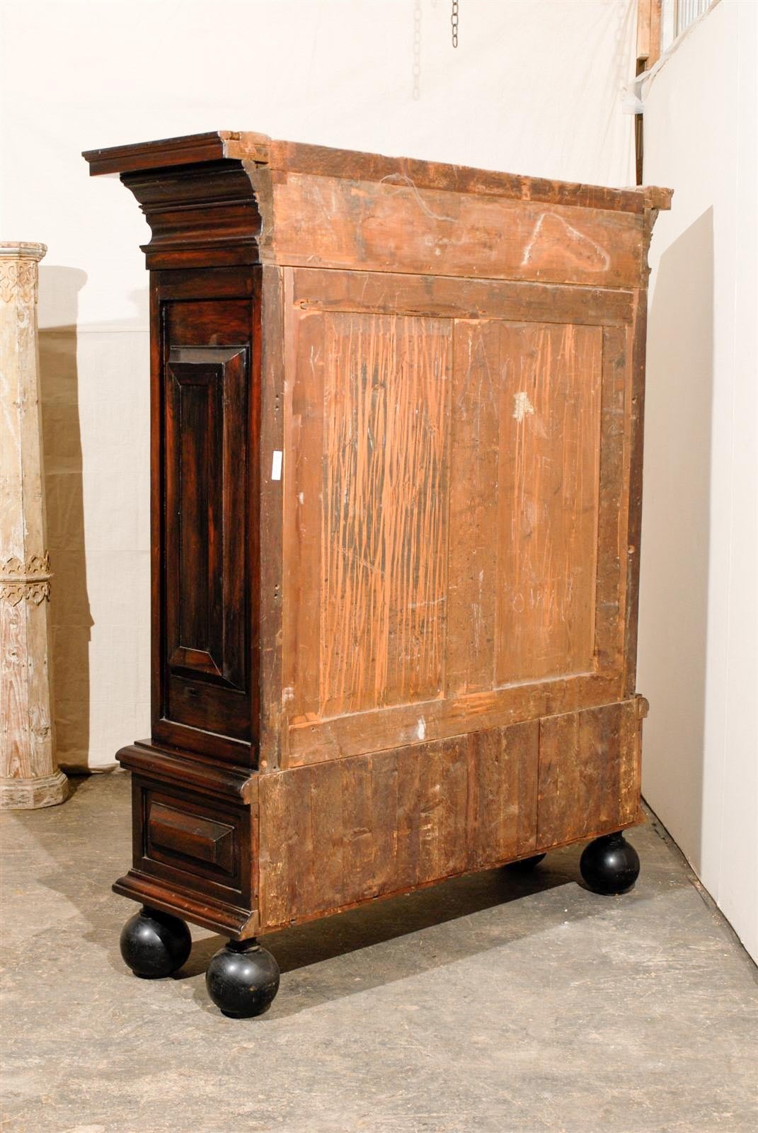 Swedish Late 17th Century Period Baroque Cabinet of Ebonized Rosewood For Sale 6